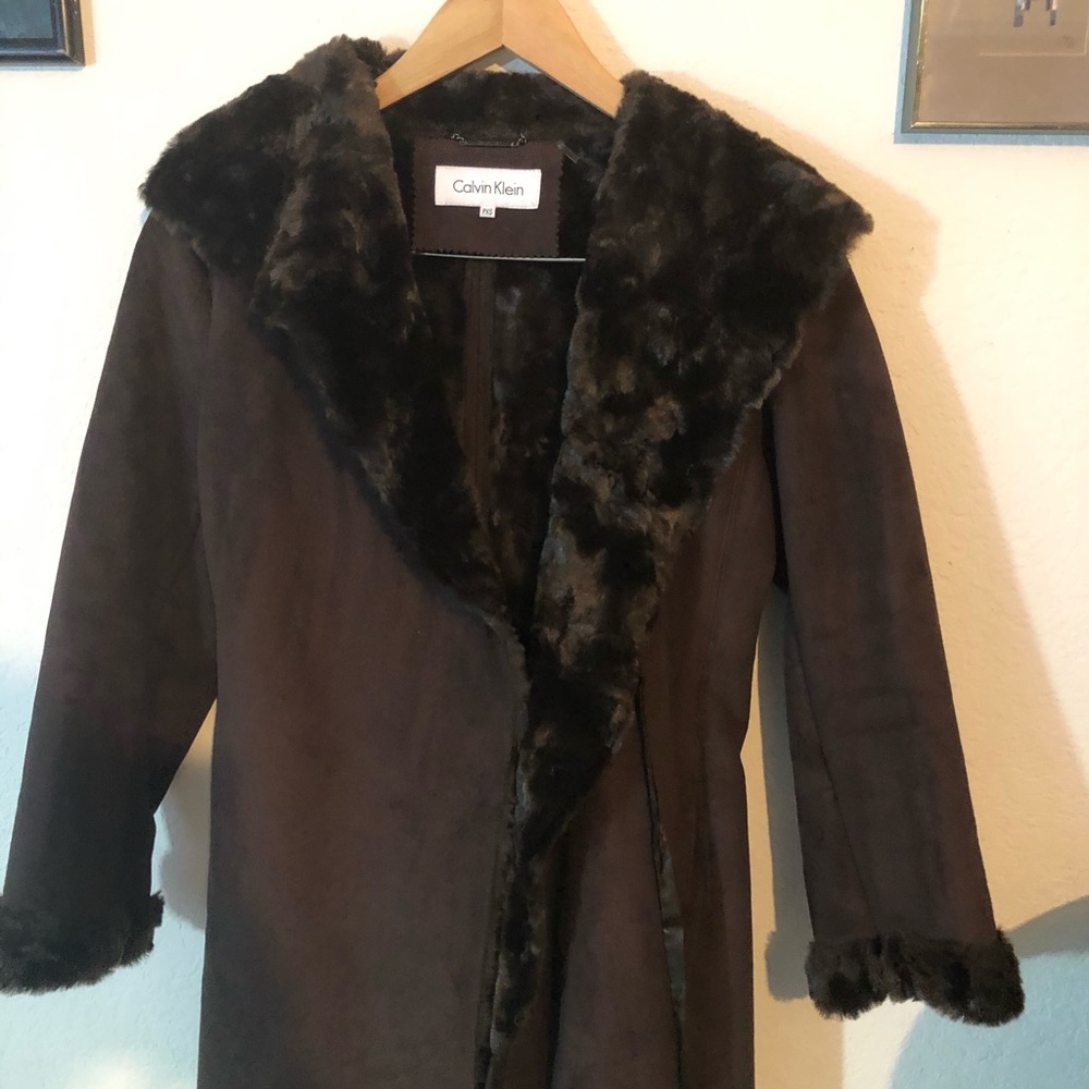 Calvin Klein Faux Fur Coat